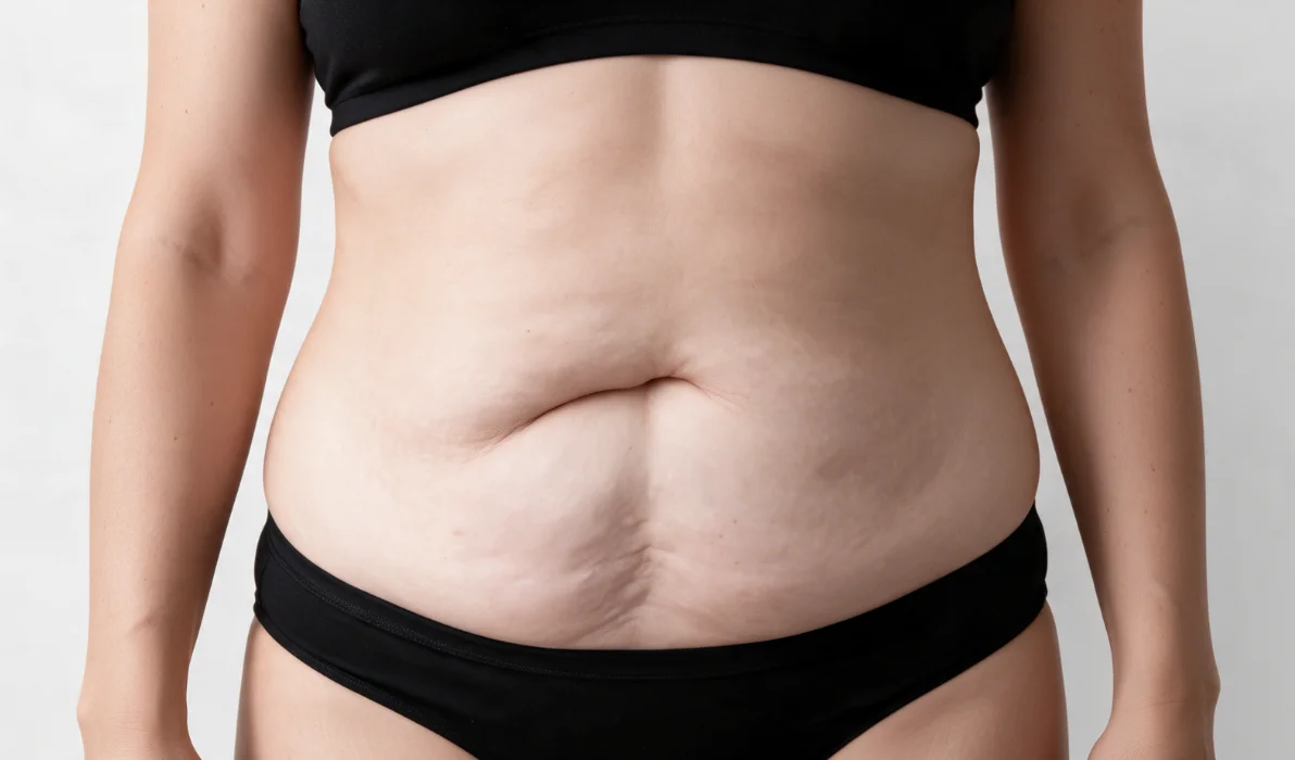 Antes del tratamiento de abdominoplastia 2